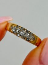 Antique Chunky 18ct Gold Diamond Ring
