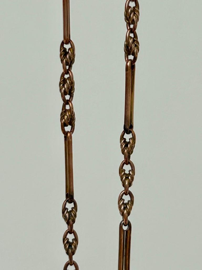 Antique Gold Double Albert Chain Necklace - Image 5 of 6