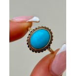 Sweet 9ct Gold Turquoise Signet Style Ring