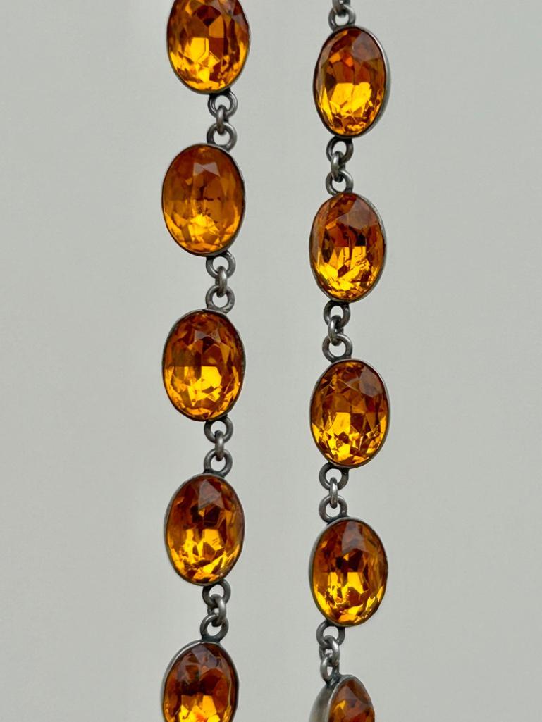Antique Foiled Back Riviere Necklace - Image 6 of 8