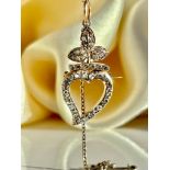Early Victorian Era Rose Cut Diamond Flaming Witches Heart Brooch / Pendant