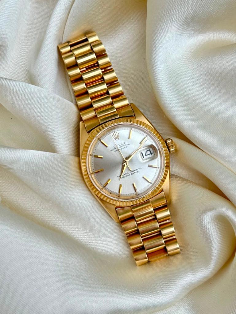 18ct Gold Rolex 1601/8 Oyster Perpetual Date Just Watch in Box - Bild 4 aus 6