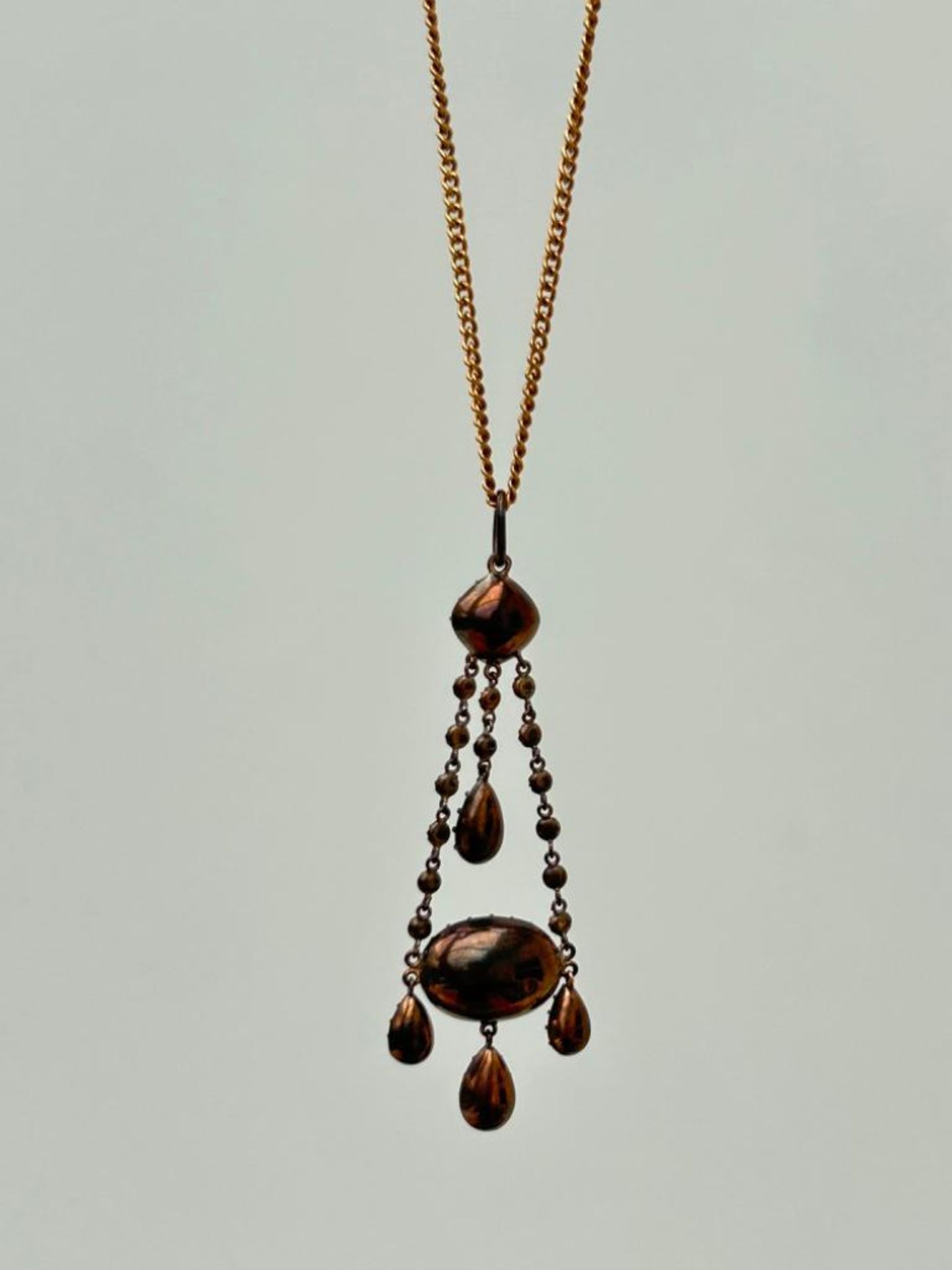 Georgian Era Foiled Amethyst and Pearl Pendant on Chain - Image 6 of 6