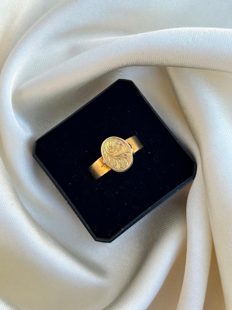 Antique 15ct Yellow Gold Poison Ring - Image 8 of 11