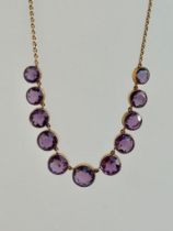 Gold and Amethyst Riviere Necklace