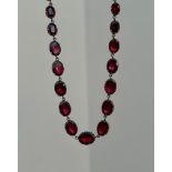 Georgian Flat Cut Garnet Necklace & Earrings Set the most exquisite Georgian garnet jewellery set
