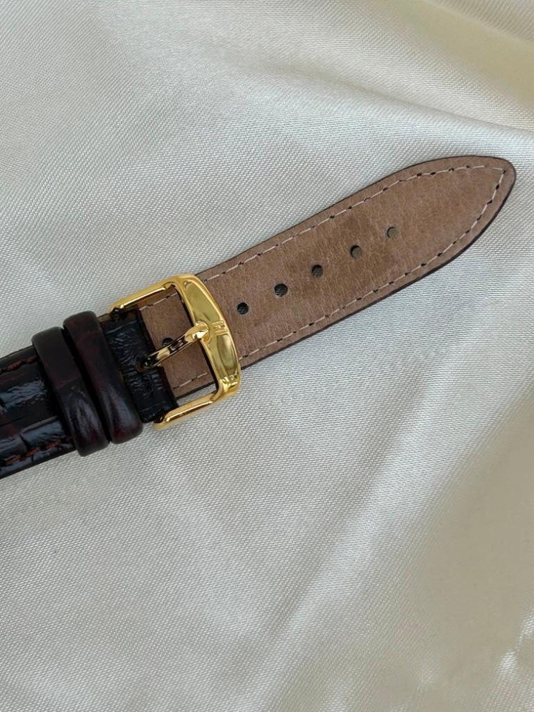 14ct Gold BULOVA Leather Strap Wrist Watch - Image 5 of 5