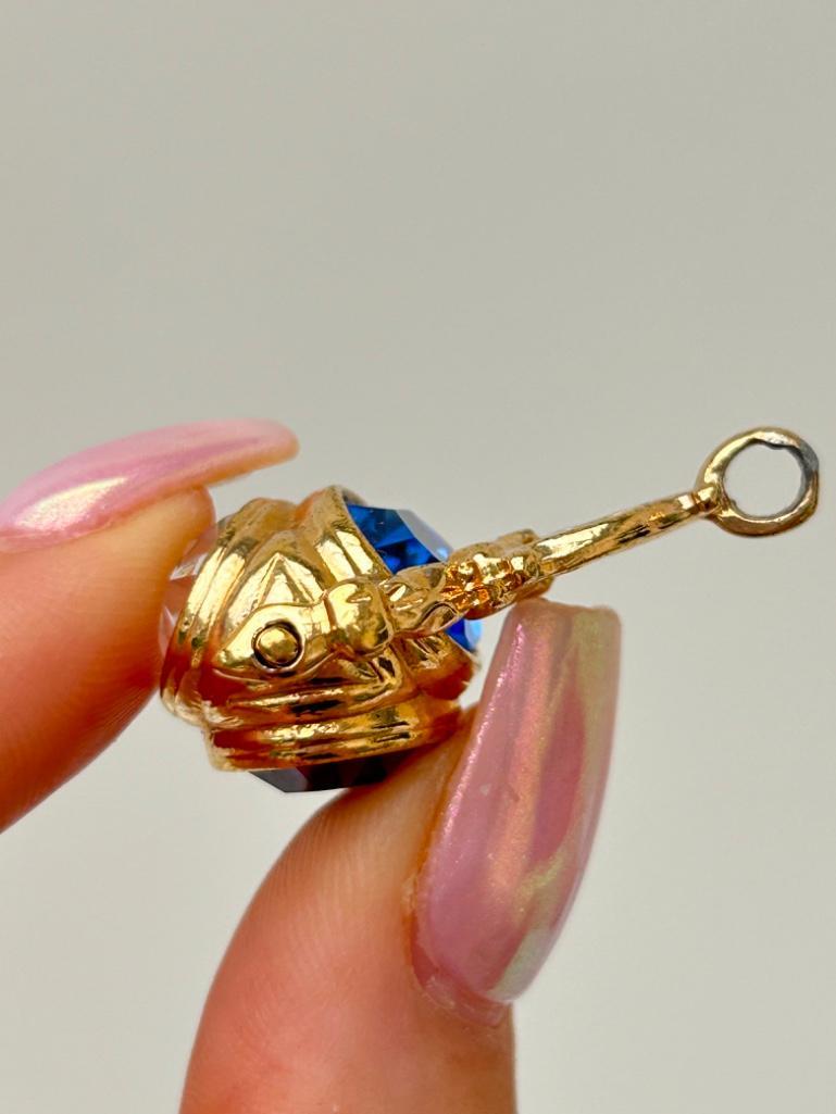 Gold Plated Brightly Coloured Spinning Fob Seal Pendant - Image 5 of 5