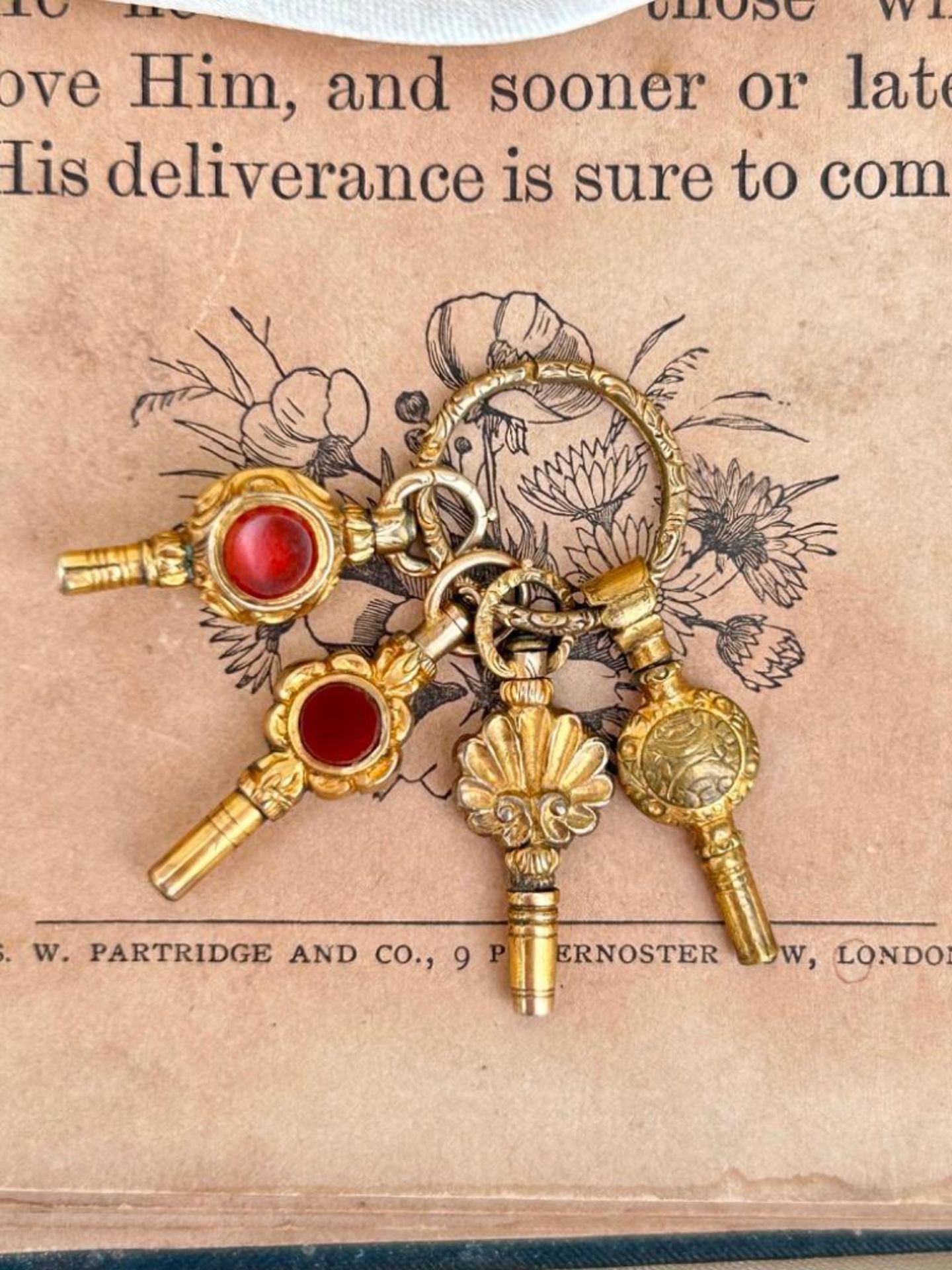 Antique Georgian Era Spilt Ring with 4 Keys