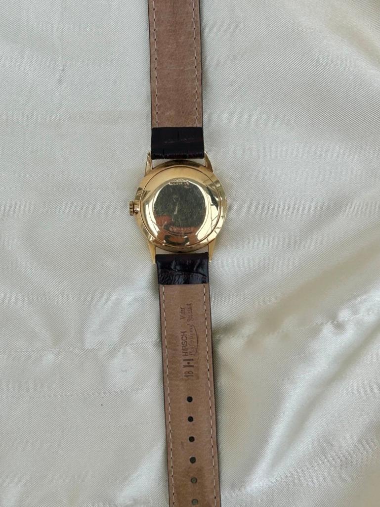 14ct Gold BULOVA Leather Strap Wrist Watch - Image 3 of 5