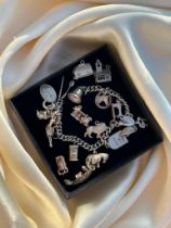 Amazing Silver Full and Heavy Charm Bracelet inc Opening Charms