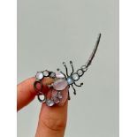 Large Moonstone Silver Scorpion Brooch