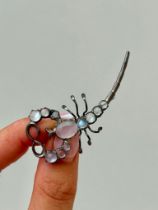 Large Moonstone Silver Scorpion Brooch