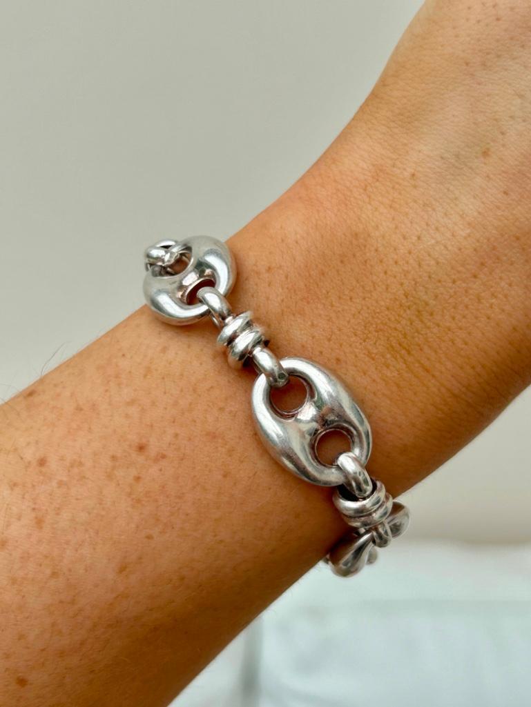 Chunky Sterling Silver Mariner Link Bracelet - Image 3 of 8