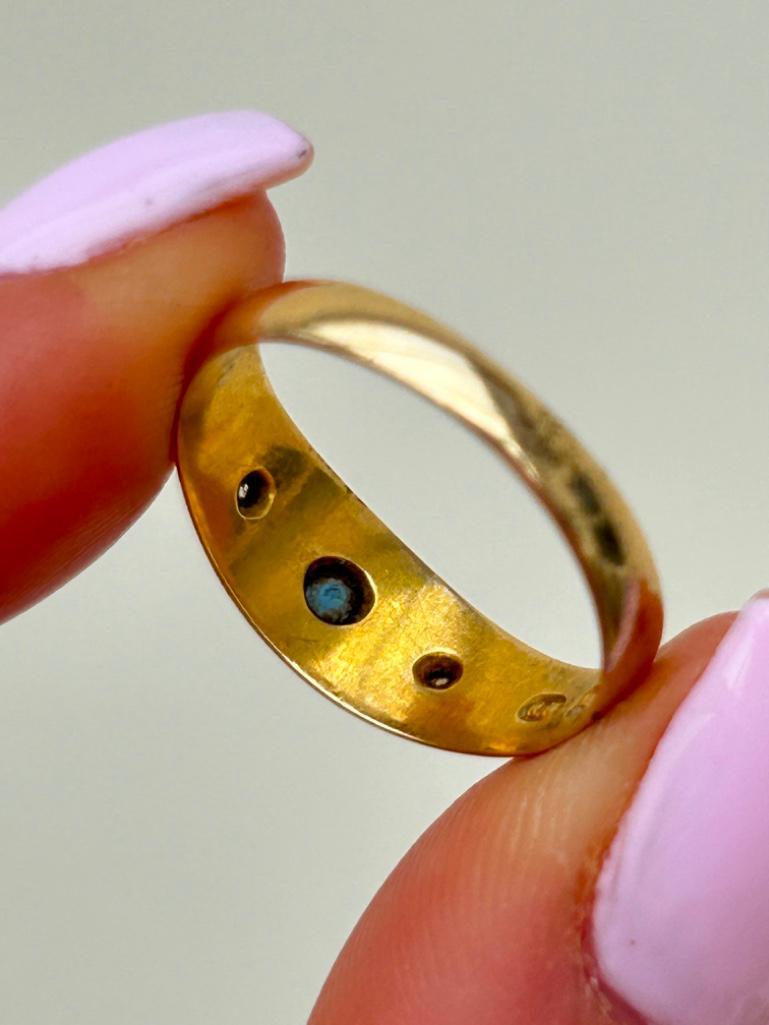 Huge Chunky 18ct Yellow Gold Diamond 3 Stone Ring - Bild 8 aus 8