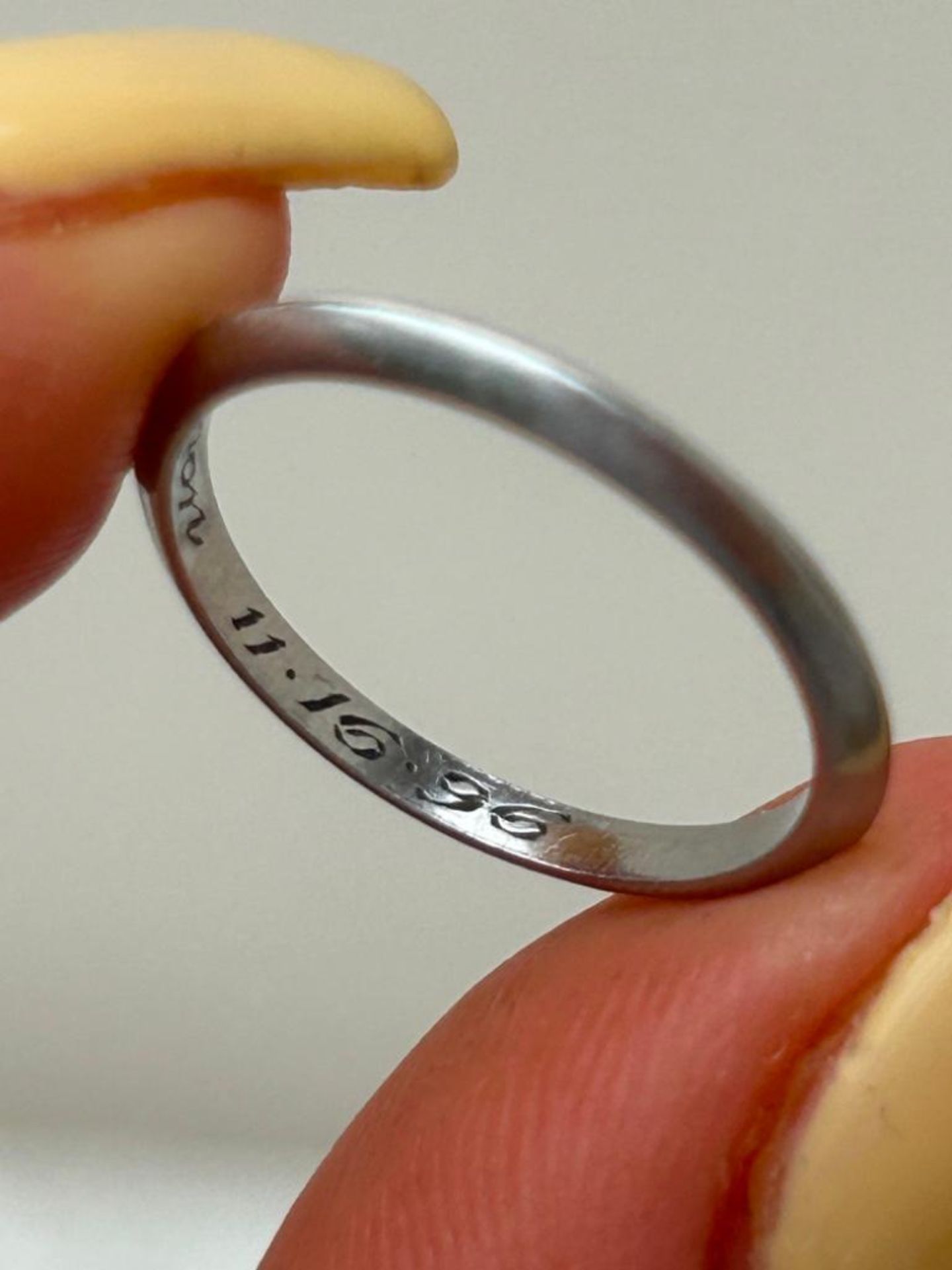 Amazing Tiffany Platinum 2mm Forever Band Ring Engraved - Image 7 of 9