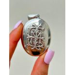 Large Antique Victorian Era Silver Locket Pendant