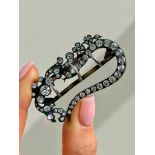 Antique Paste Snake Shoe Buckle in Silver