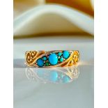 Antique 15ct Yellow Gold Turquoise Ring