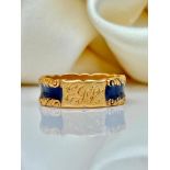 Chunky 18ct Yellow Gold Blue Morning Band Ring