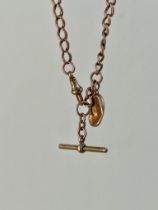 9ct Gold Chain with TBar Dog Clip and Lucky Bean Charm / Pendant