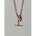 9ct Gold Chain with TBar Dog Clip and Lucky Bean Charm / Pendant