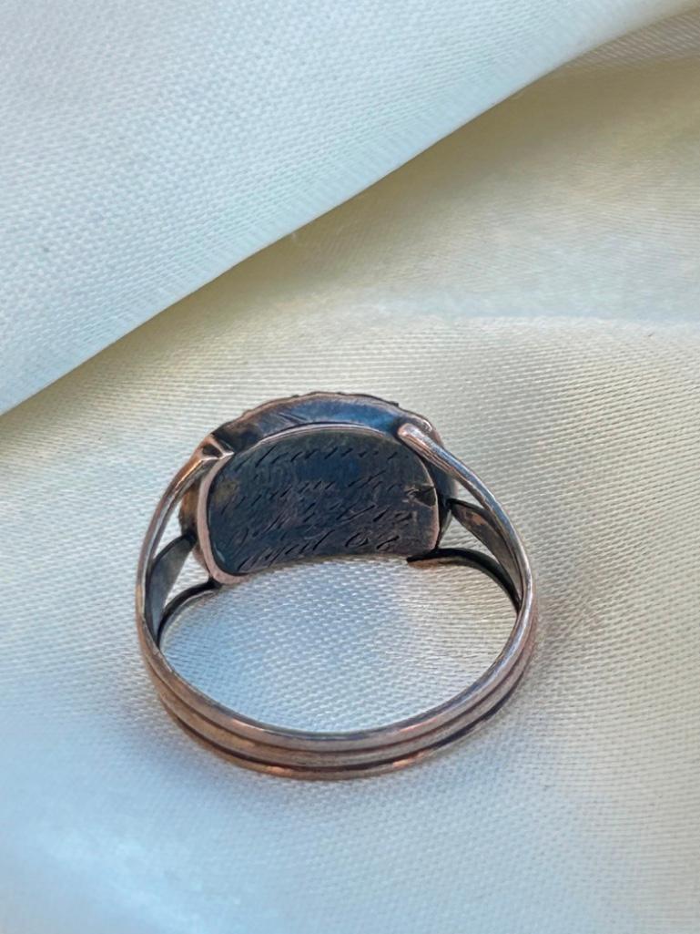 Georgian Era Gold Crystal and Jet Ring - Image 5 of 6