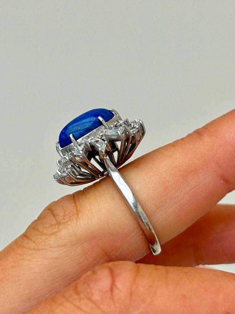 18ct White Gold Diamond and Lapis Lazuli Ring - Image 2 of 7