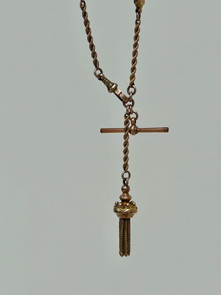 Antique Gold Albertina Bracelet with Tassel and Dogclip - Image 2 of 5