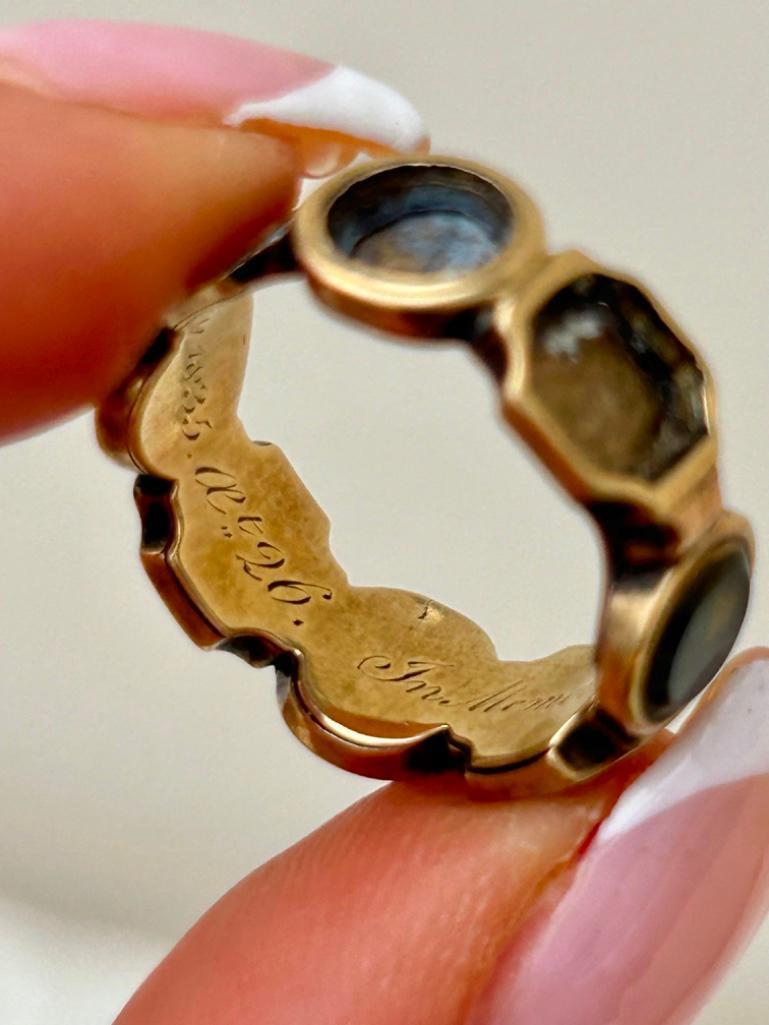 Georgian Era Multi-stone Full Hoop / Eternity Band Ring in Gold AF - Image 7 of 8