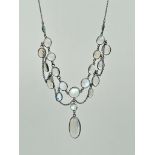 Antique Silver Moonstone Necklace