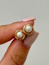 Sweet 9ct Gold and Pearl Stud Earrings