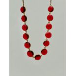 Large Red Stone Riviere Style Necklace