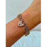 Wonderful 9ct Yellow Gold Gate Bracelet with Heart Padlock