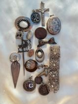 Antique & Vintage Large Mixed Jewellery Lot Mainly Silver