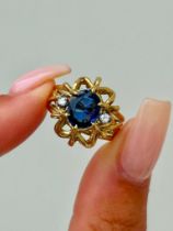 Vintage 18ct Yellow Gold Sapphire and Diamond Ring Band