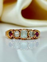 15ct Yellow Gold Antique Chrysoberyl and Ruby Ring AF