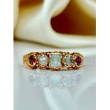 15ct Yellow Gold Antique Chrysoberyl and Ruby Ring AF