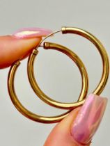 Large Vintage 9ct Gold Hoop Earrings