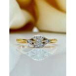 Sweet Antique Art Deco Era 18ct Yellow Gold Diamond Ring