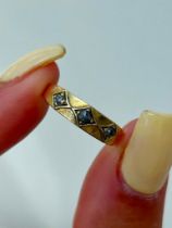 15ct Gold c.1850 Rose Cut Diamond Band Ring