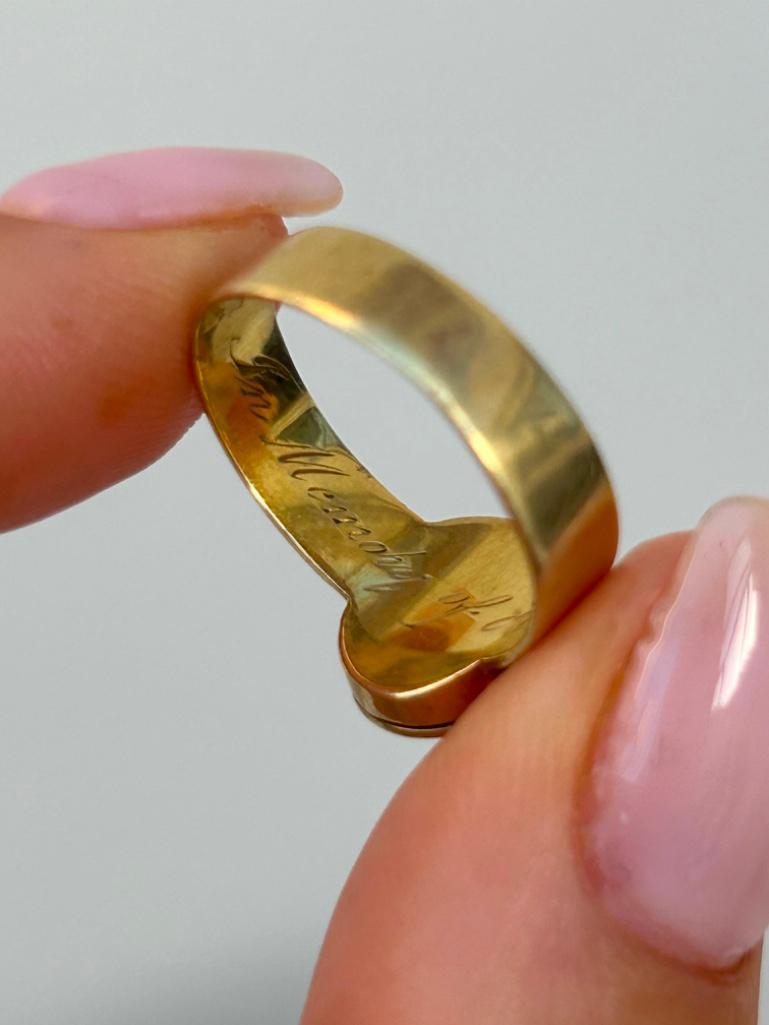 Antique 15ct Yellow Gold Poison Ring - Image 6 of 11