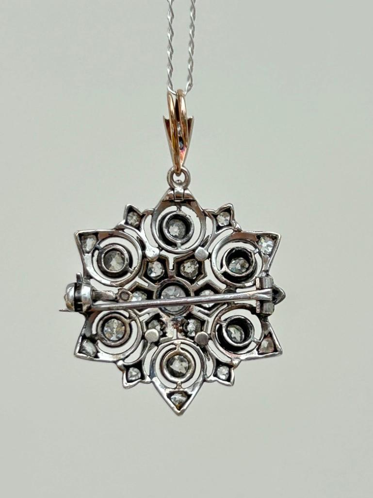 Wonderful Antique Diamond Flower / Starburst Pendant with Brooch Fittings - Image 8 of 8
