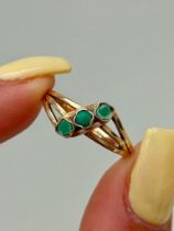 Amazing Gold 3 Row Turquoise Harem Style Ring