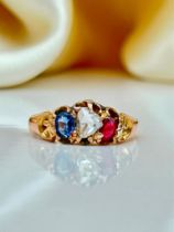 Antique Ruby, Sapphire and Diamond Gold Ring