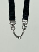 Antique Paste Grosgrain Necklace