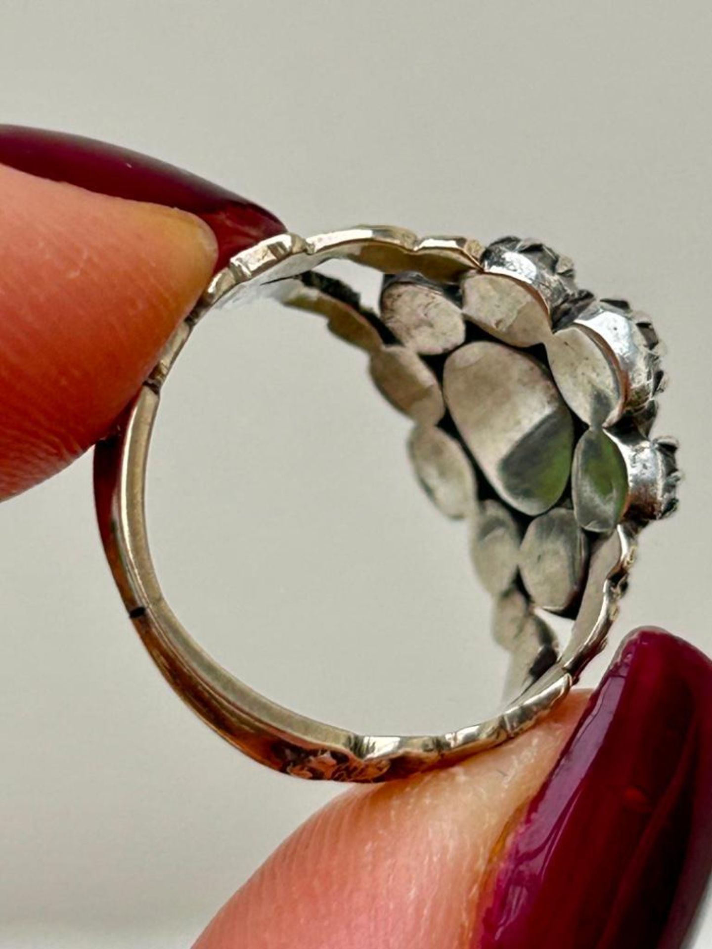 Antique Rose Cut Diamond Cluster Ring i’m Gold - Image 5 of 6