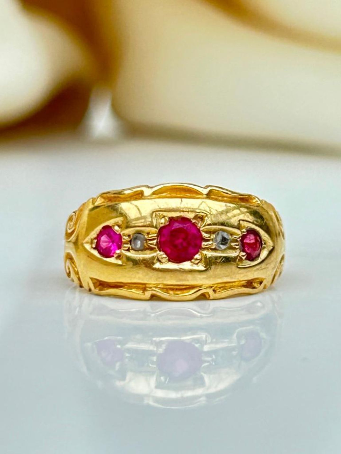Amazing 18ct Yellow Gold Ruby and Diamond Ring