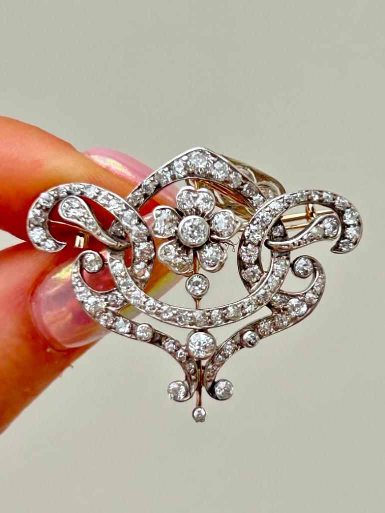 Outstanding Antique Diamond Lavaliere Pendant with Brooch Fittings - Image 4 of 9