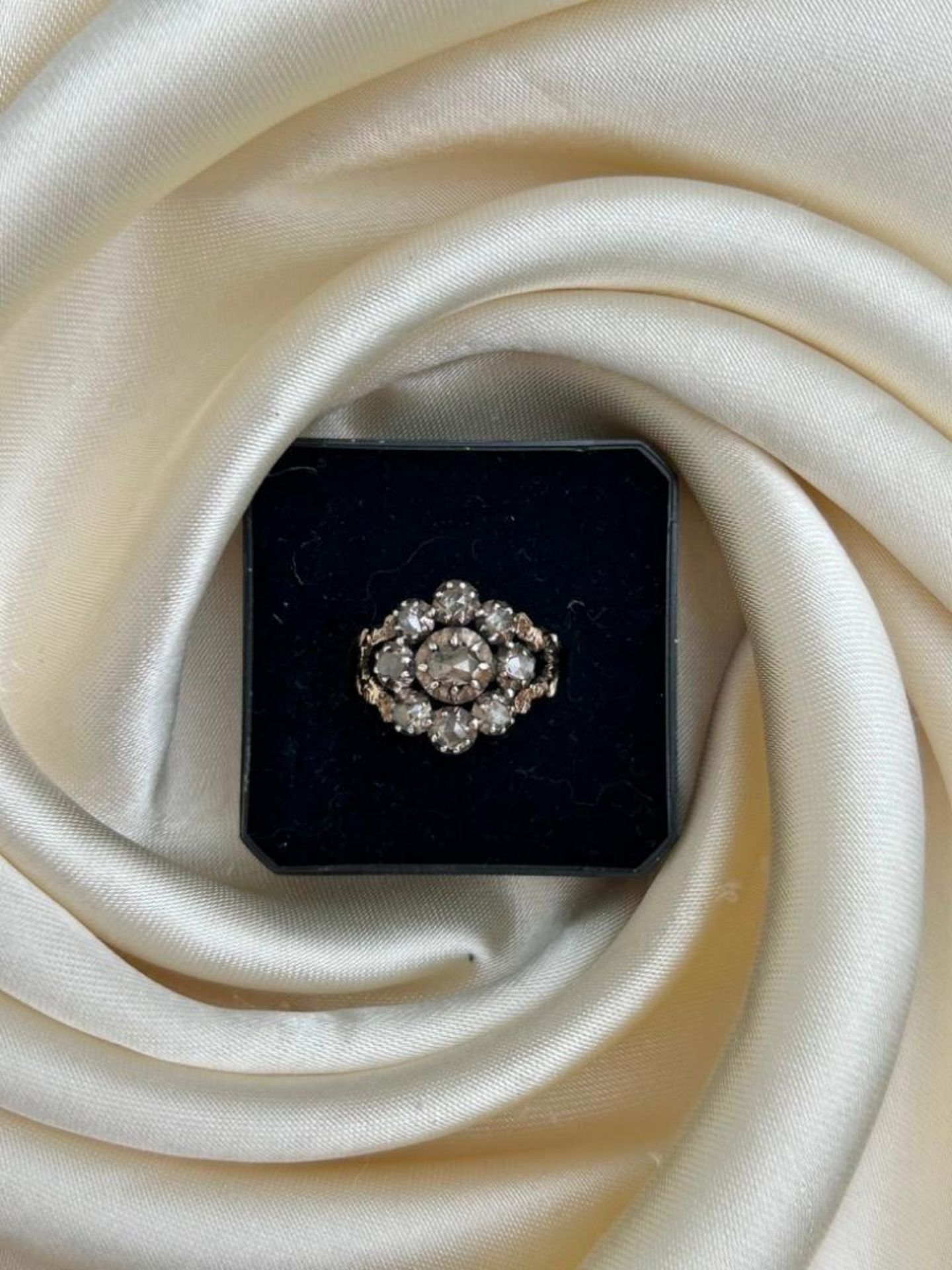 Antique Rose Cut Diamond Cluster Ring i’m Gold - Image 6 of 6